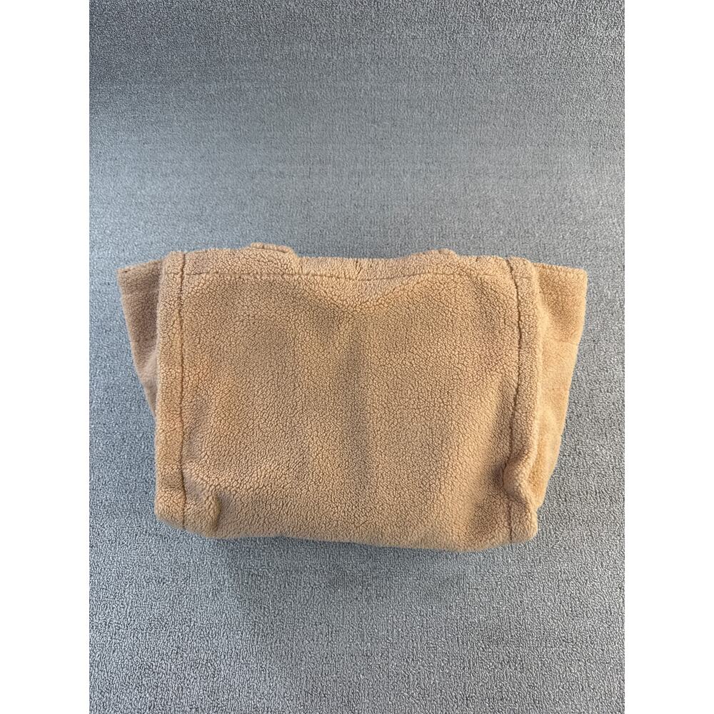 Victoria's Secret Tote Bag Sherpa Teddy Fuzzy Cozy Fleece Tan - Picture 3 of 7